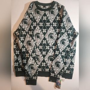 Michigan State Spartans Men's XXL Ugly Christmas Sweater College NCAA Sports🏀🏈